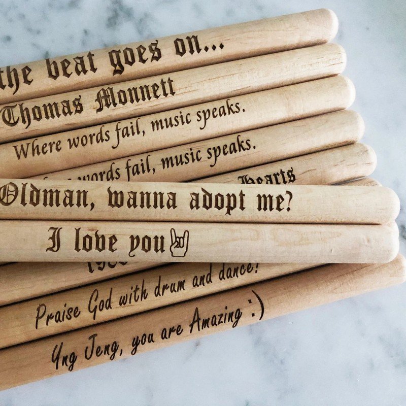 engraved drumsticks 1