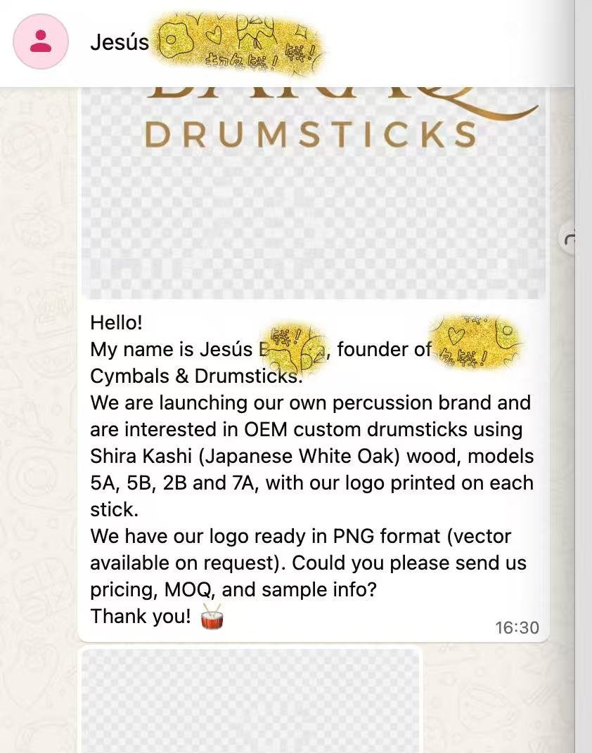 Customized Drumsticks Inquiry