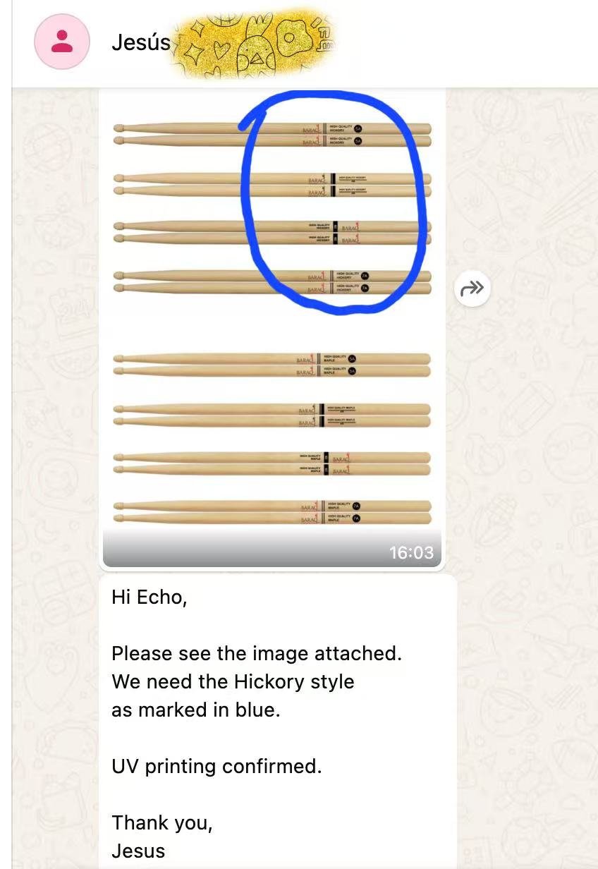 Customized drumsticks mock-up